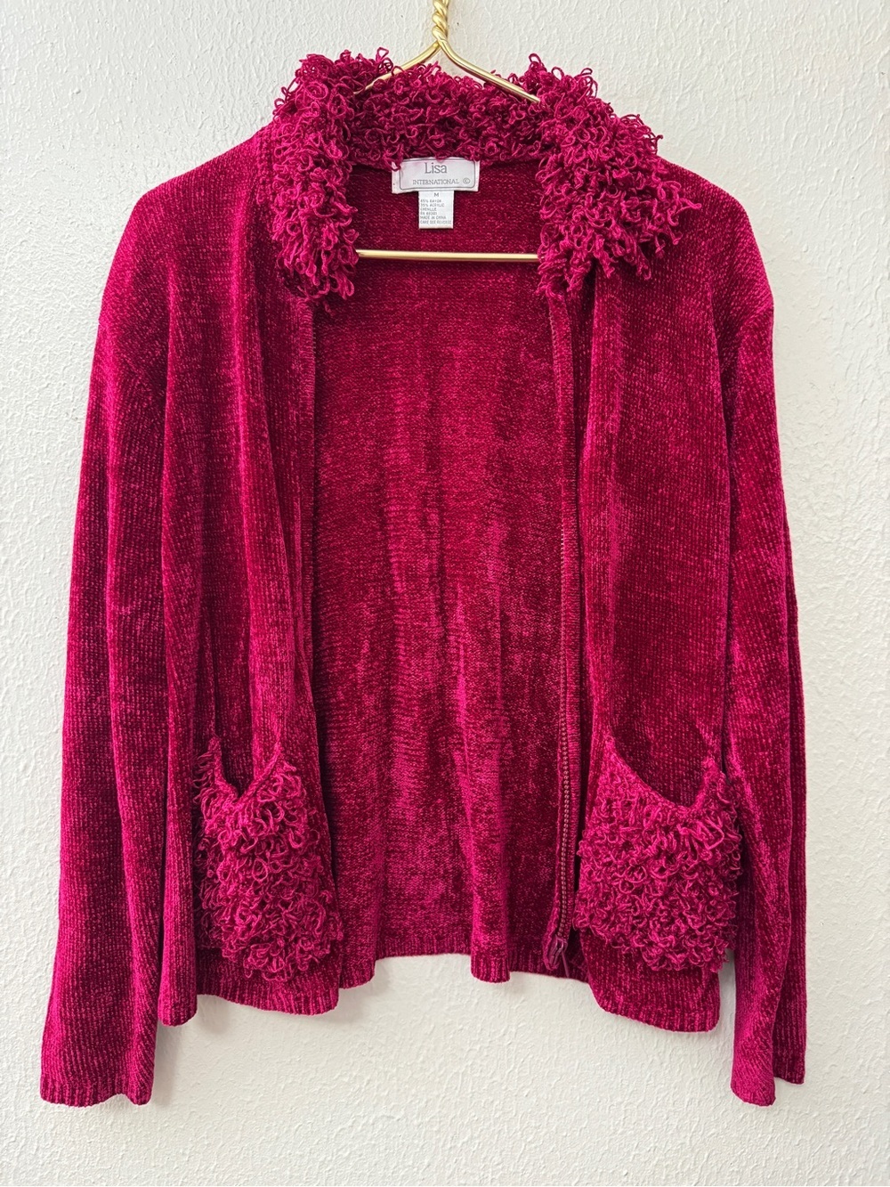 Lisa International Women's Zip-Front Jacket - Raspberry Medium - Picture 3 of 6
